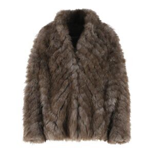 Simonetta Ravizza 'Falk' Mud Cashmere Goat Fur Women